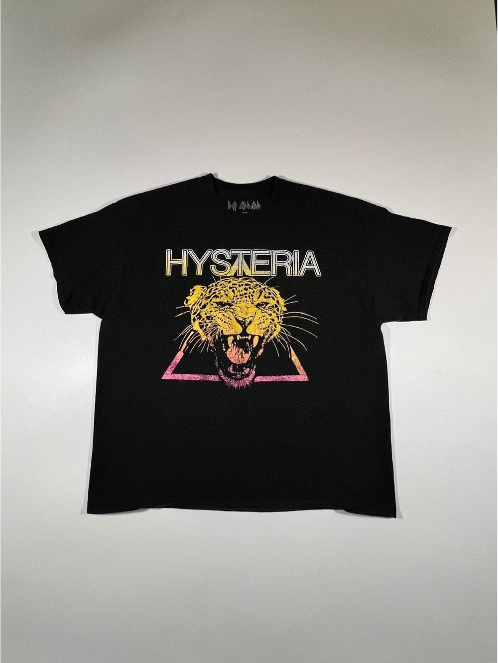 Def Leppard Hysteria Album Graphic T-Shirt Black Panther Rock Band Tee
